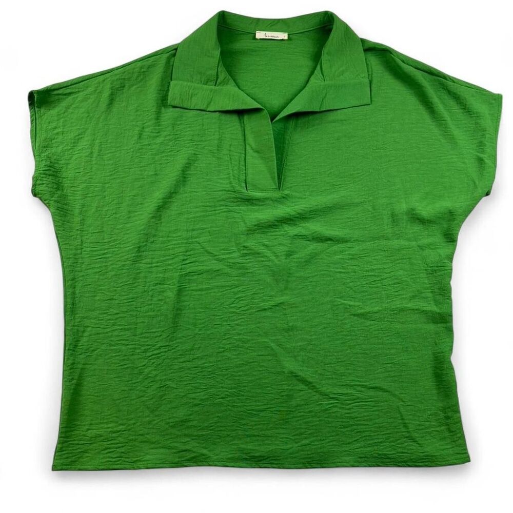 Les Amis Women’s Green Short Sleeve Blouse Size Small Classic